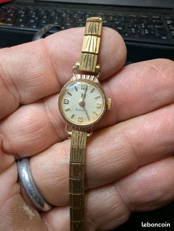 Montre LIP Dauphine Pour Dame - Mécanique à Remontage Manuel - Plaqué Or - Occasion Fonctionnelle