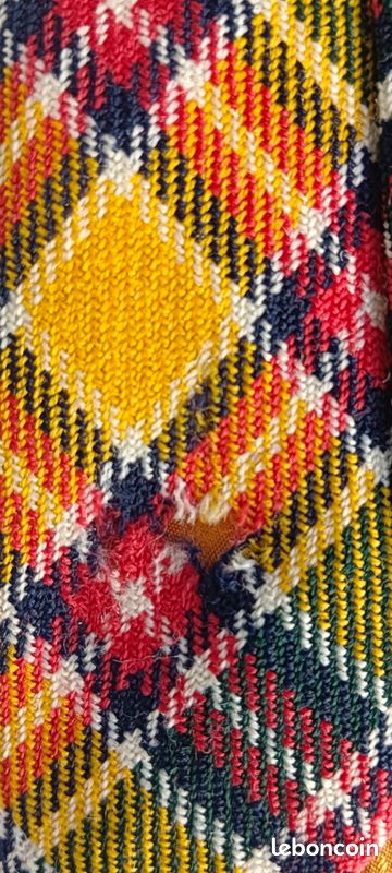 Tissu patchwork épais écossais carreaux vert bleu jaune - Coq en Patch