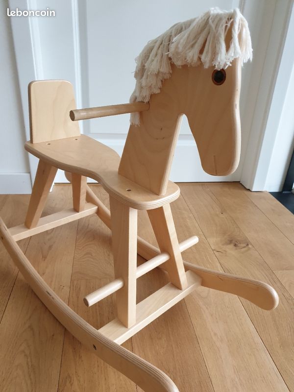 Cheval a bascule Petite Amélie en bois naturel (image 2)