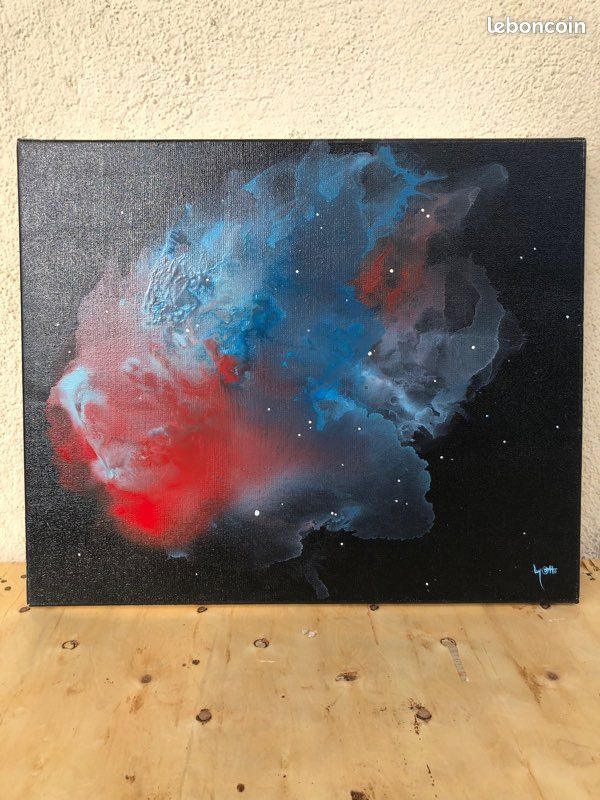 Tableau abstrait « la nébuleuse » signé MATTO (peintre coté Drouot) (image 1)