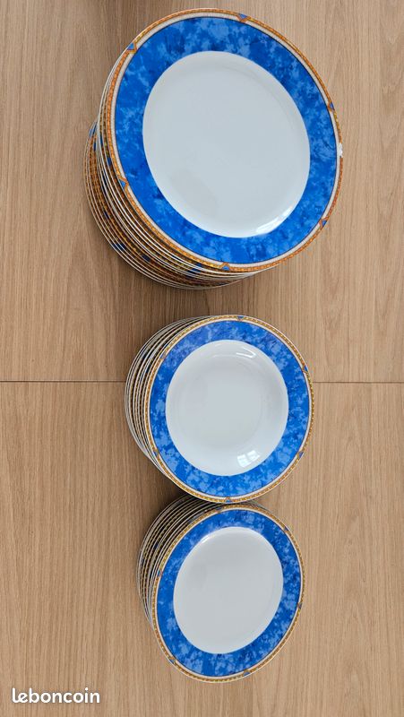 Service porcelaine véritable bleu et blanc (image 2)