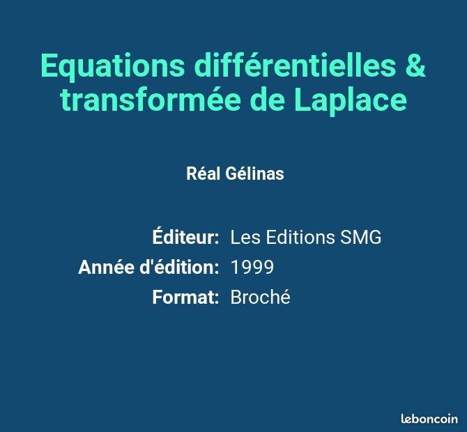 Equations différentielles & transformée de Laplace - Réal Gélinas (image 2)