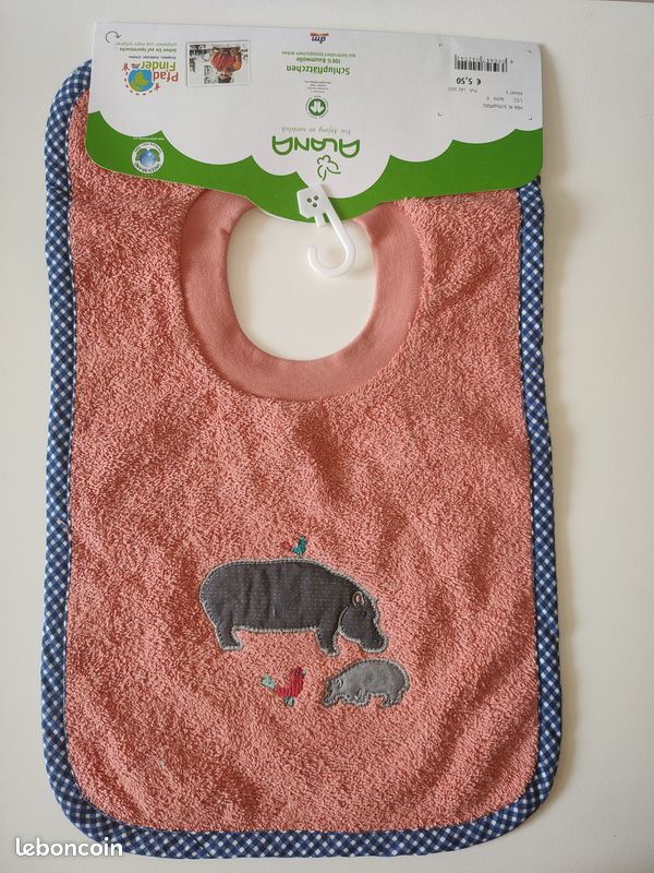 Bavoir passe-tête en éponge hippopotames (image 3)