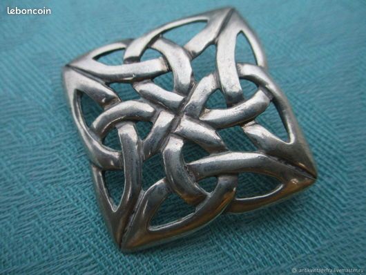 Broche Ancienne Losange Ajourée Art Déco En Argent 925 - Vintage Français