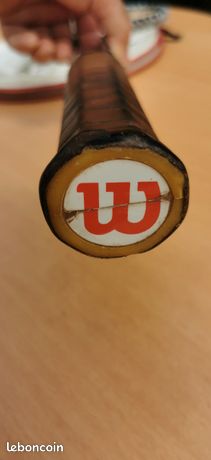 Raquette De Tennis Vintage Wilson - Modèle Jimmy Connors - Bois Rouge Avec Étoile Et Blé - Original