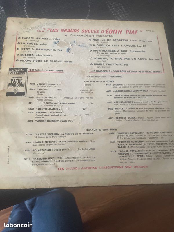 Vinyle 33 t Edith Piaf (image 2)