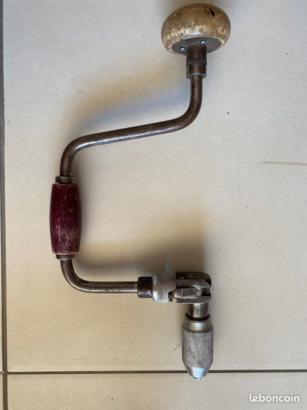 Chignole vilebrequin perceuse manuel outil ancien vintage (image 1)