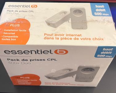 CPL Filaire ESSENTIELB DUO 1200 Mbps : Achat occasion | Quincaillerie Théo Vert Neuf, avec étiquette