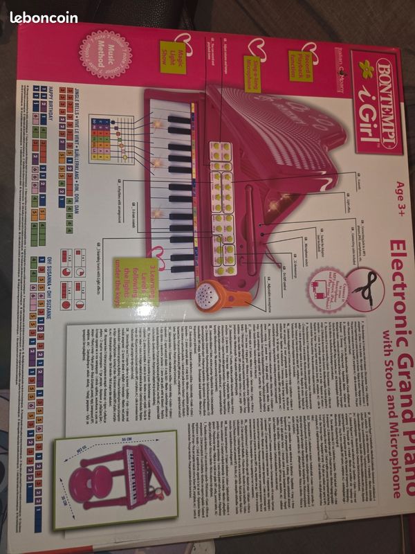 Lecteur CD Portable Bontempi 439972 Rose – MP3 USB + CD, Adaptateur Secteur Inclus – Idéal Enfants