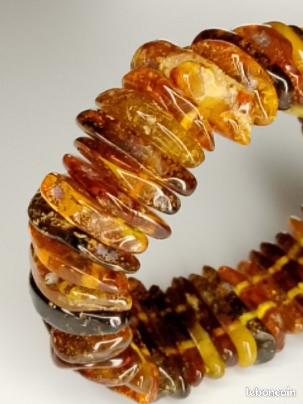 Bracelet Ancien En Ambre Baltique Naturel Des Années 1930 - 18,8g - Occasion Bon état