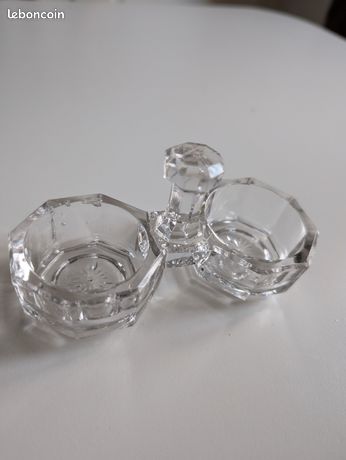 Paire De Salières Individuelles En Cristal - Rondes - Vintage France 1950-1970