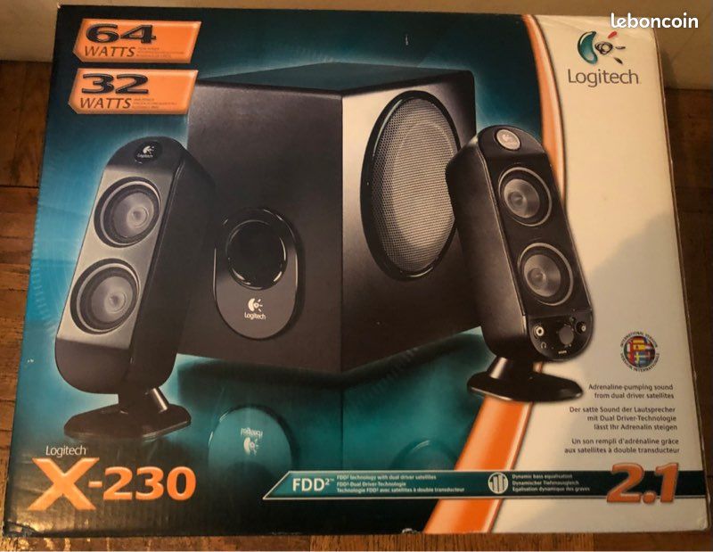 Enceintes + caisson de base ordinateur consoles Logitec (image 2)