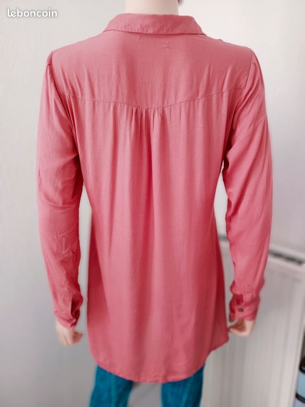 Blouse Femme NIFE Manches Longues Col V Corail - Taille 42, Neuve Avec étiquettes