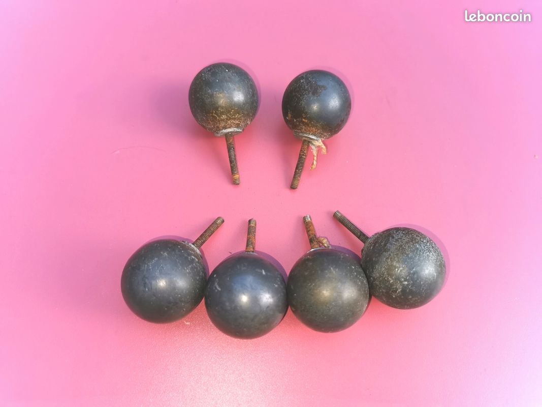 6 boutons de meuble vintage en metal (image 2)
