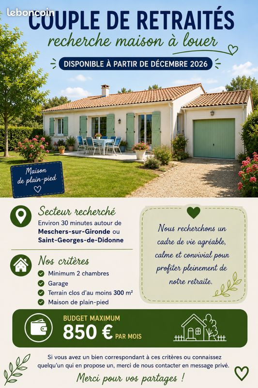 Maison 4 pièces 80 m² · à Meschers-sur-Gironde · 80 m² · 850 €