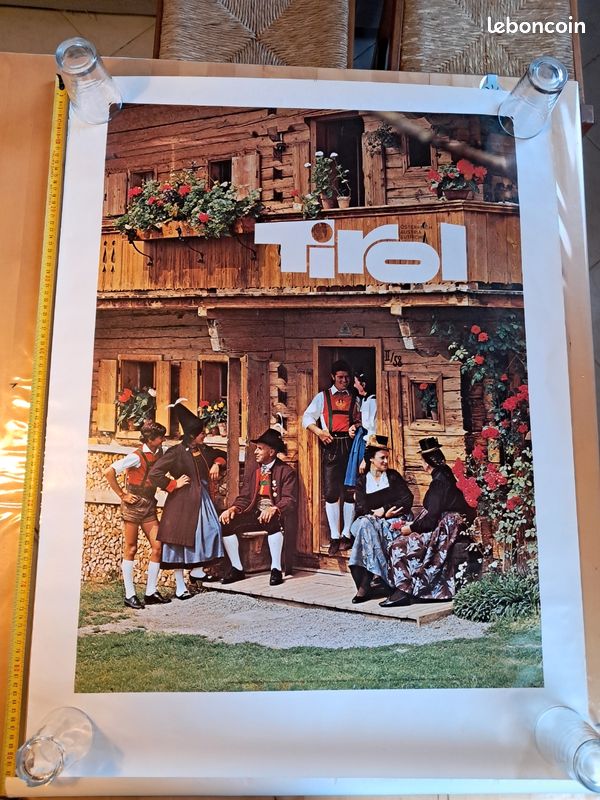 Affiche poster Tirol Autriche - station montagne ski - années 1980 (image 1)