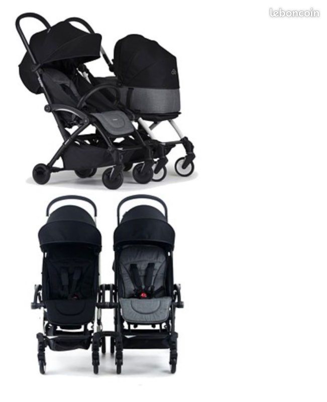 2 poussettes Bumprider Connect 2 noire - idéal pour des Jumeaux /twins (image 1)