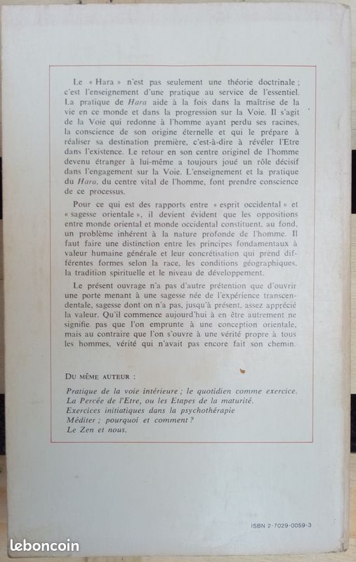 HARA - Karlfried GRAF DÜRCKHEIM - Ed le courrier du livre (image 2)