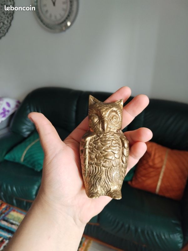 Vintage Brass Owl Figurine Statue 10cm (image 8)