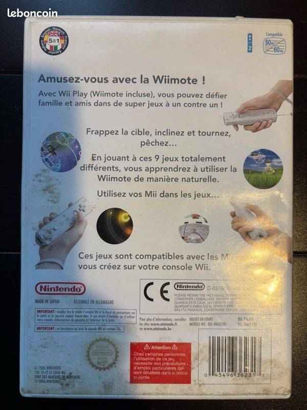 Jeu Wii Play (complet avec notice et carte club Nintendo) (image 2)