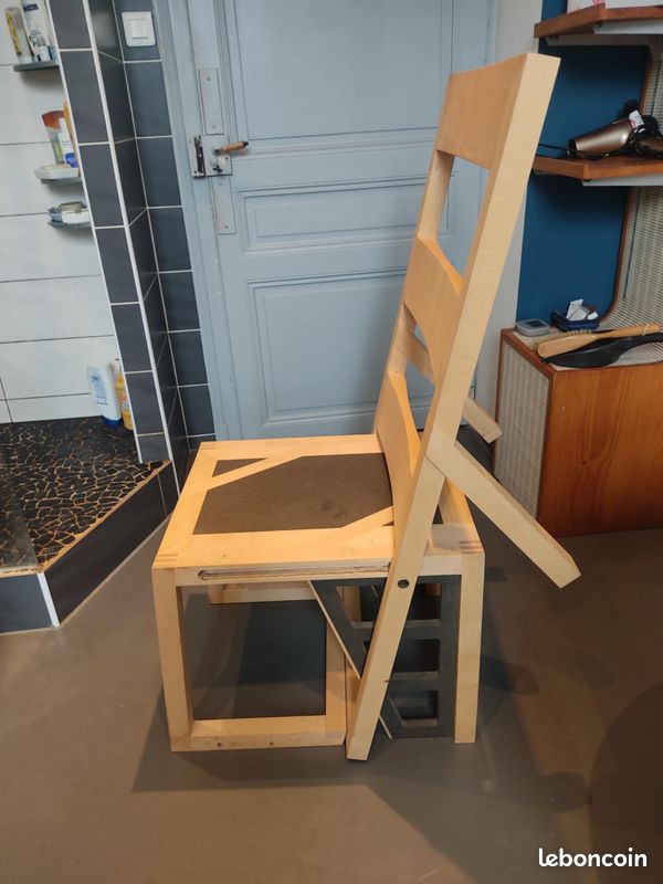 Fauteuil transformable en bois – Cie Ébéniste, modèle Epacs (image 3)