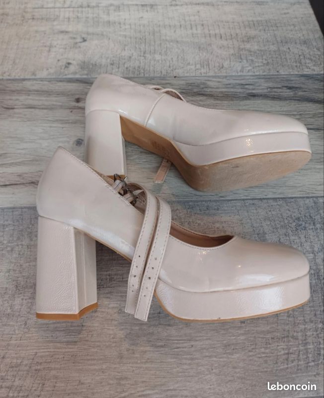 Chaussures à talon rose Gémo 39 (image 3)