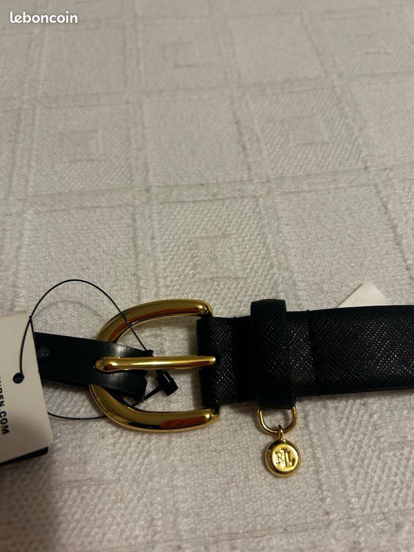 Ceinture Lauren Ralph Lauren cuir noir neuve étiquetée T.M (image 1)