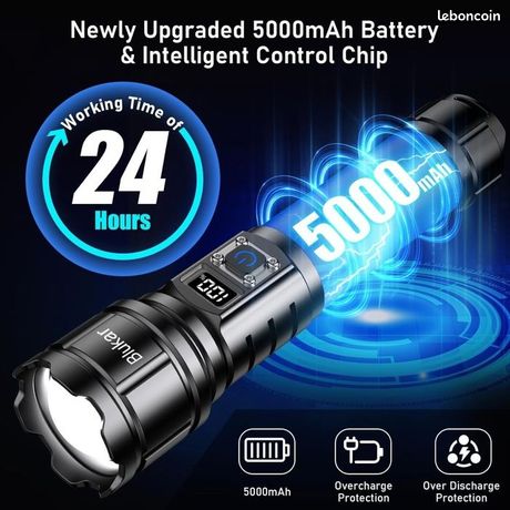 Olight Clip Pro Lampe De Poche NEBO Inspector 500 Lumens - Rechargeable USB - Base Magnétique - IPX7 Lampe Magnétique