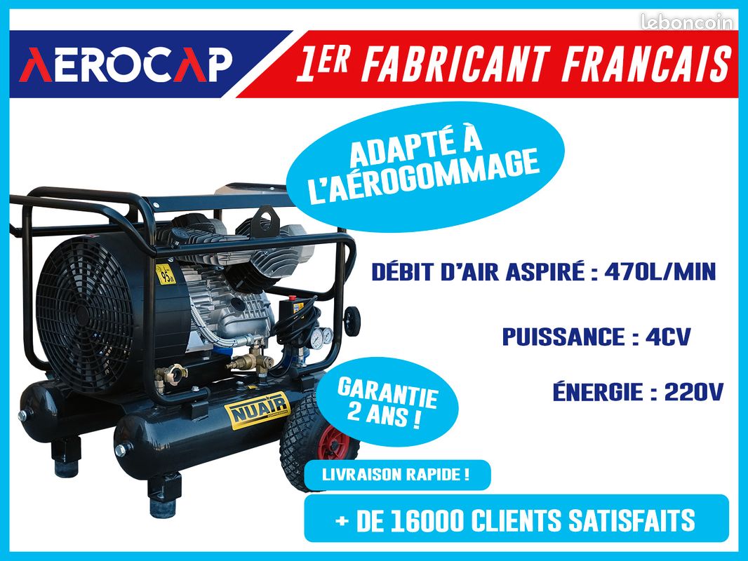 Compresseur WARRIOR – Aérogommage Précis et Constant (image 1)