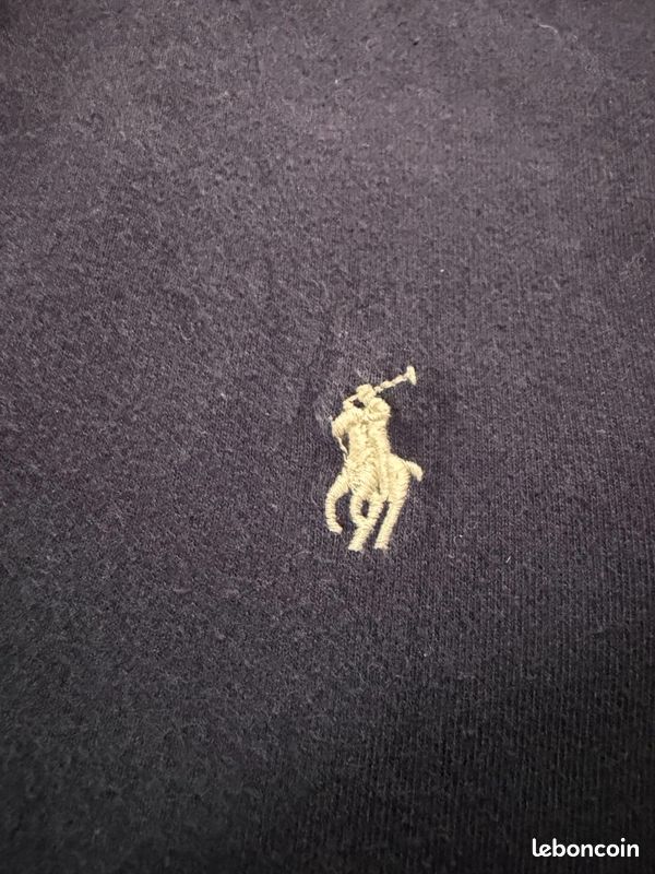 Sweat col rond polo ralph lauren, logo poney brodé bleu marine molleton, taille M enfant unisexe #MPERL1 (image 5)