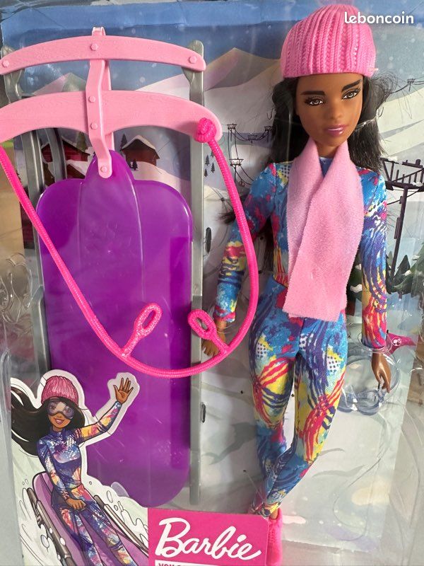 Poupée Barbie métisse et Sa Luge au ski neuf (image 7)