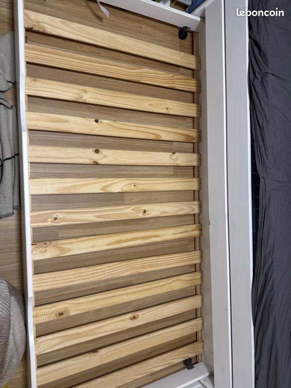 Lit gigogne blanc en bois (image 2)