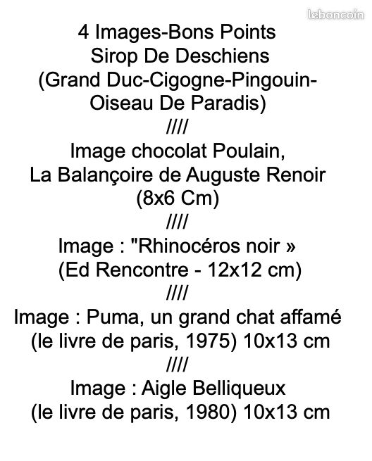 8 Images-Bons Points : Sirop De Deschiens / Chocolat Poulain / Ed Rencontre / Le Livre de Paris (image 3)