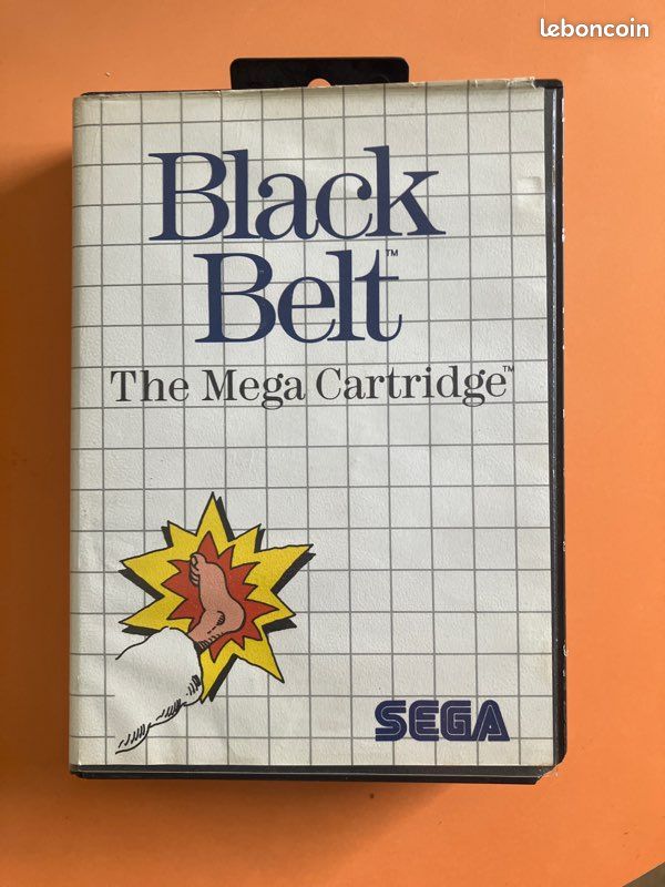 Black Belt En Boîte Sans Notice Sega Master System Pal Euro in Complet