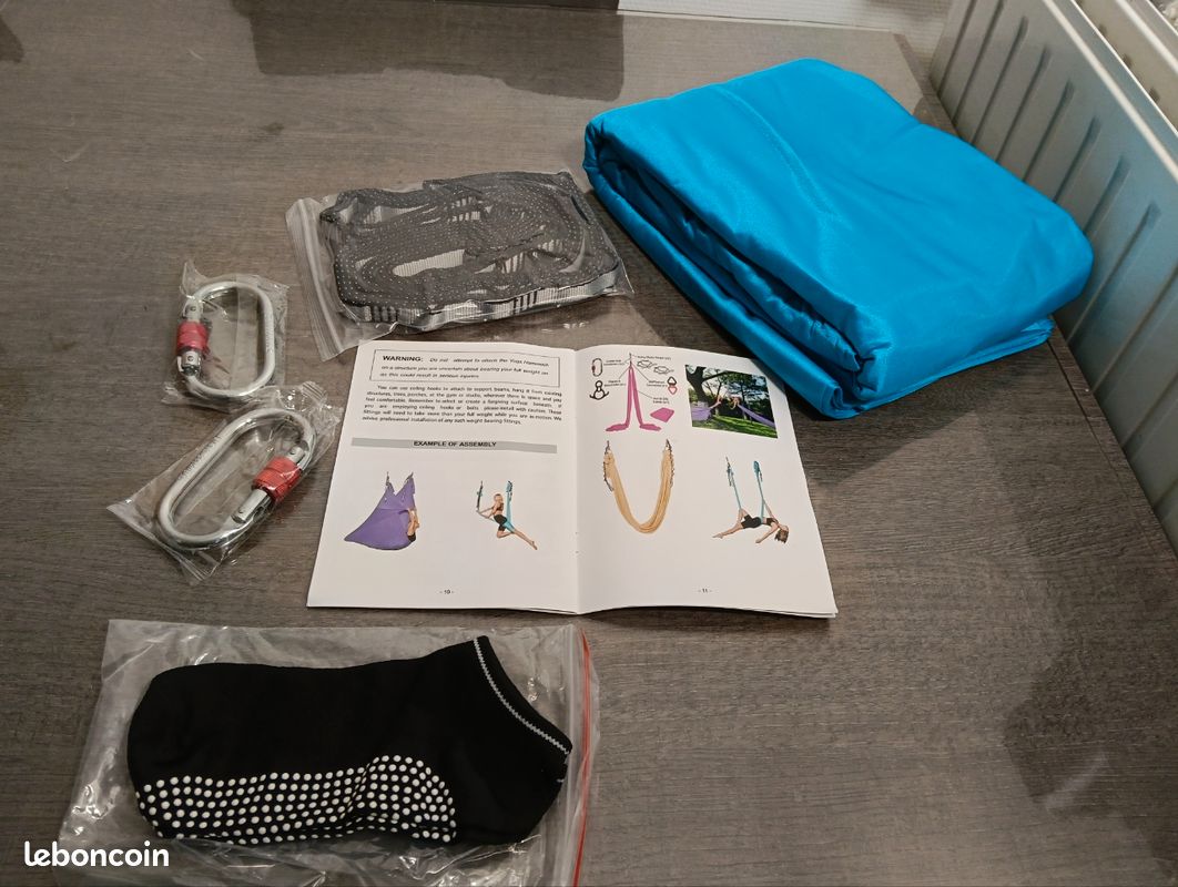 Corde De Yoga Aérien / Hamac De Suspension - Avec Ancrage De Porte, Pour étirements, Inversions Et Fitness à La Maison