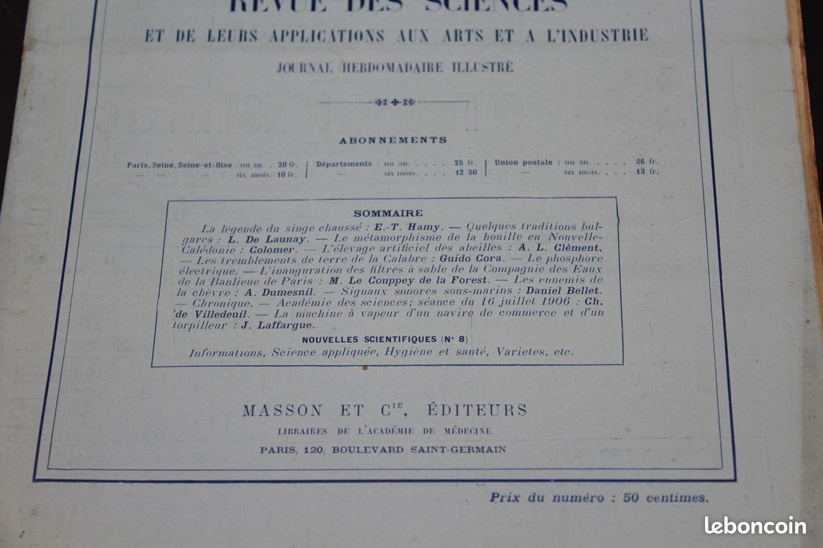 Ancien magazine la nature revue des sciences (image 3)