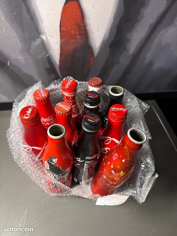 Lot bouteille de coca aluminium vide / ouverte (image 1)
