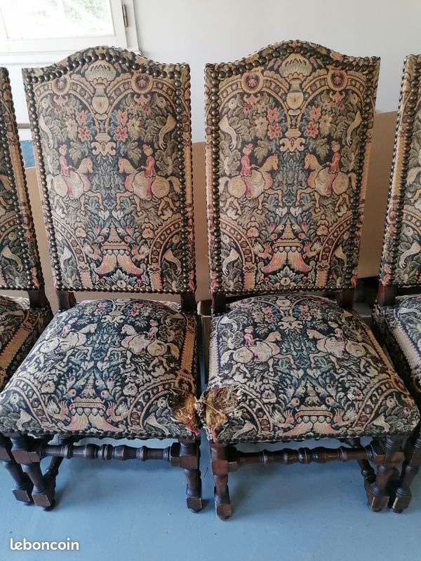 Chaises chêne style louis 13 (image 2)