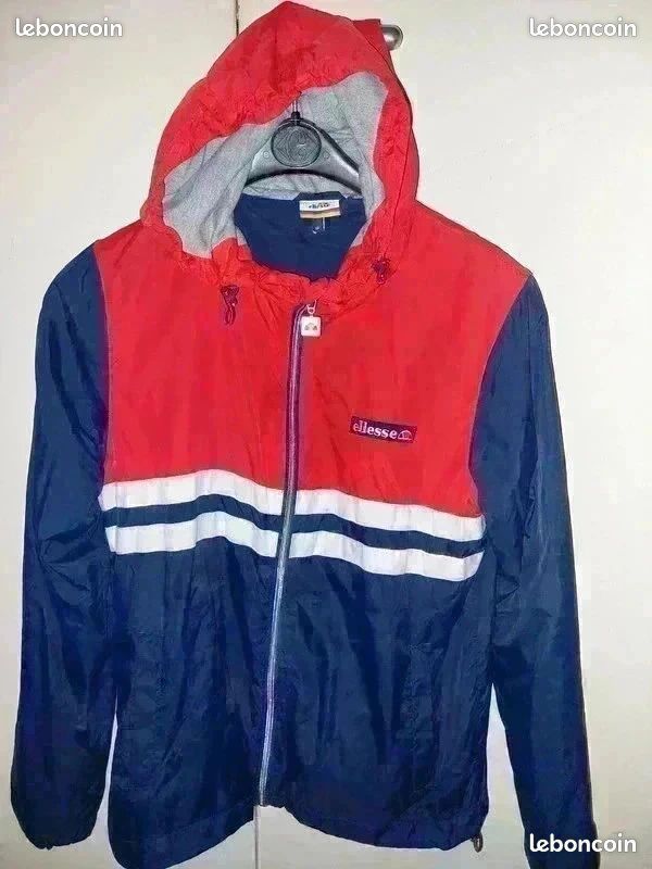 Coupe-vent Vintage Lands' End - Homme Taille M - Rouge - Bon état