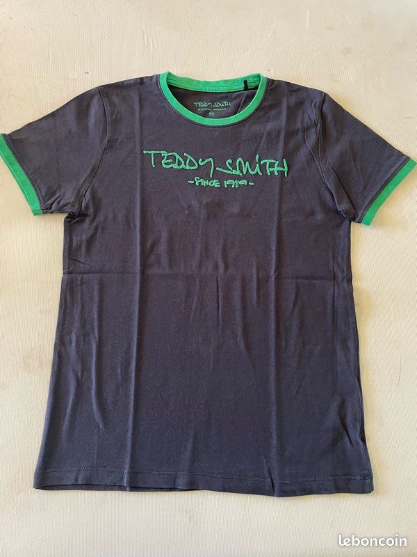 T-shirt Teddy Smith XS bleu marine et vert (image 2)