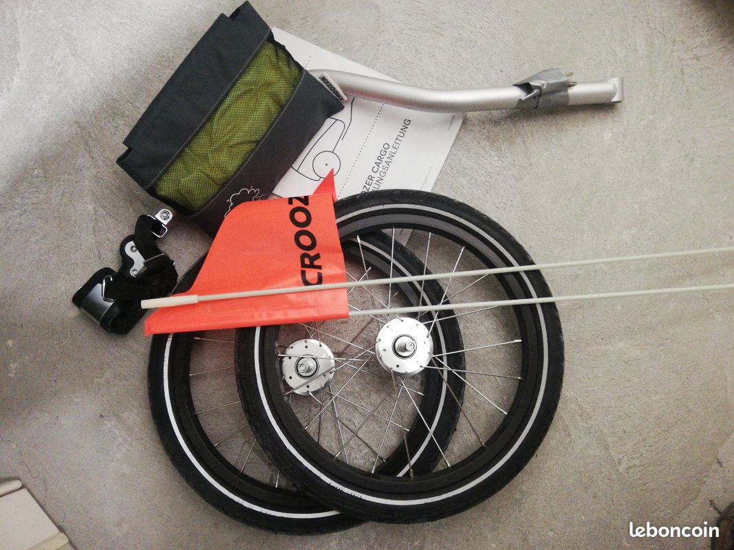 Croozer Cargo Tuure – Remorque Vélo Marchandises + Kit Main Courante – Set Bleu Avec Suspension AirPad®