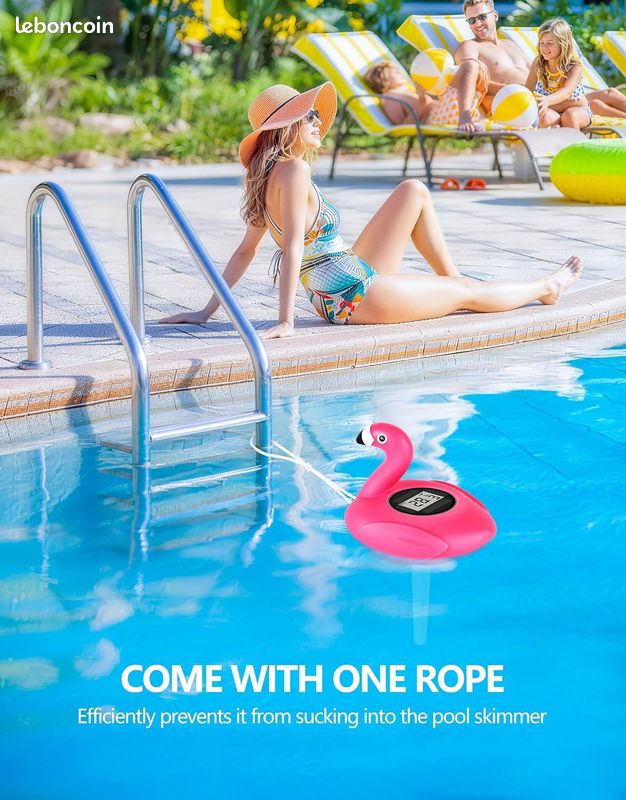 Fyydes Thermomètre Flottant pour Piscine, Thermomètre avec Corde, Thermomètre Flottant pour Piscine Spa Baignoire