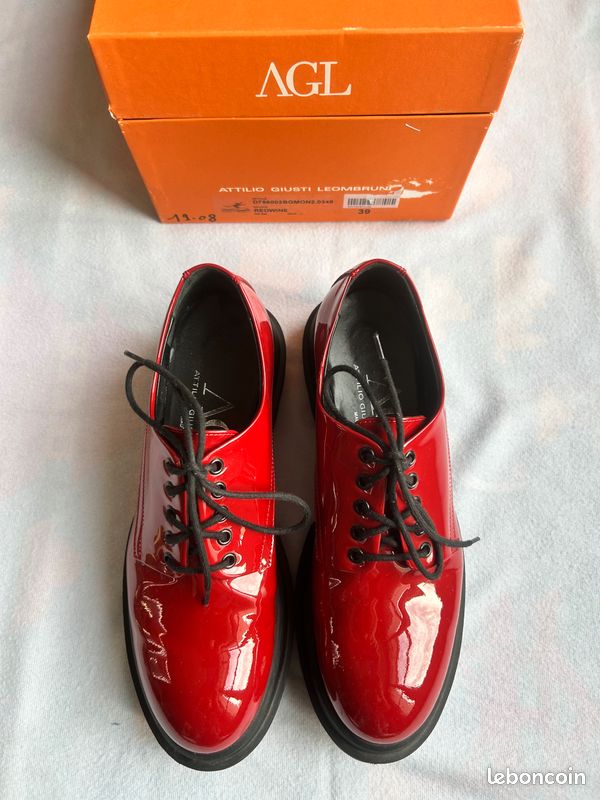 Chaussures femme, AGL, cuir verni rouge, femme, p.39 (image 2)