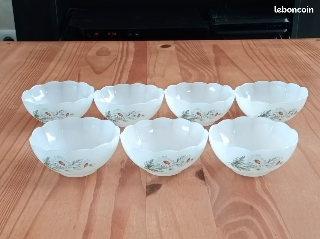 Lot De 10 Tasses Arcopal Vintage Dépareillées - Volubilis, Marguerites, Narcisses - Multicolore