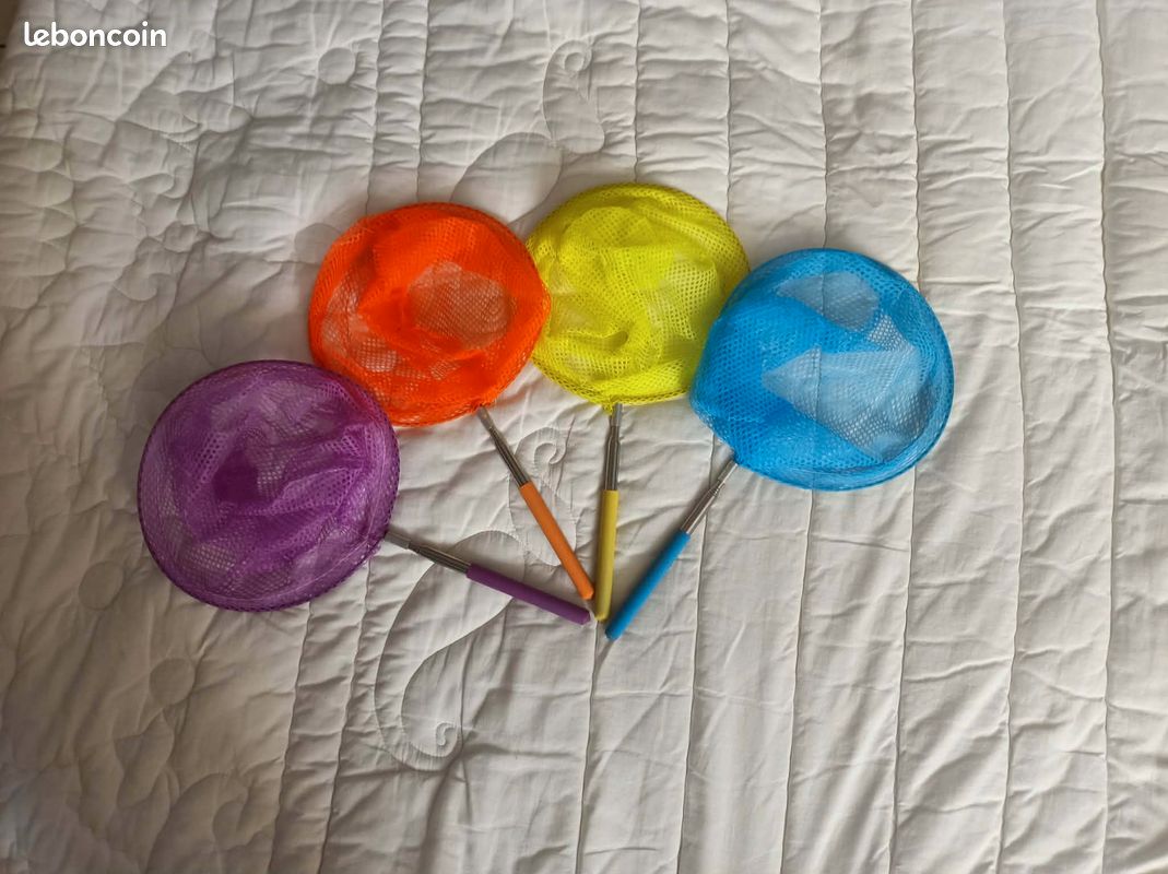 Roysmart Lot de 2 épuisettes télescopiques pour enfants - Avec manche télescopique - Idéal pour attraper les insectes, la pêche, les activités de plein air, le jardin, la science et l'exploration