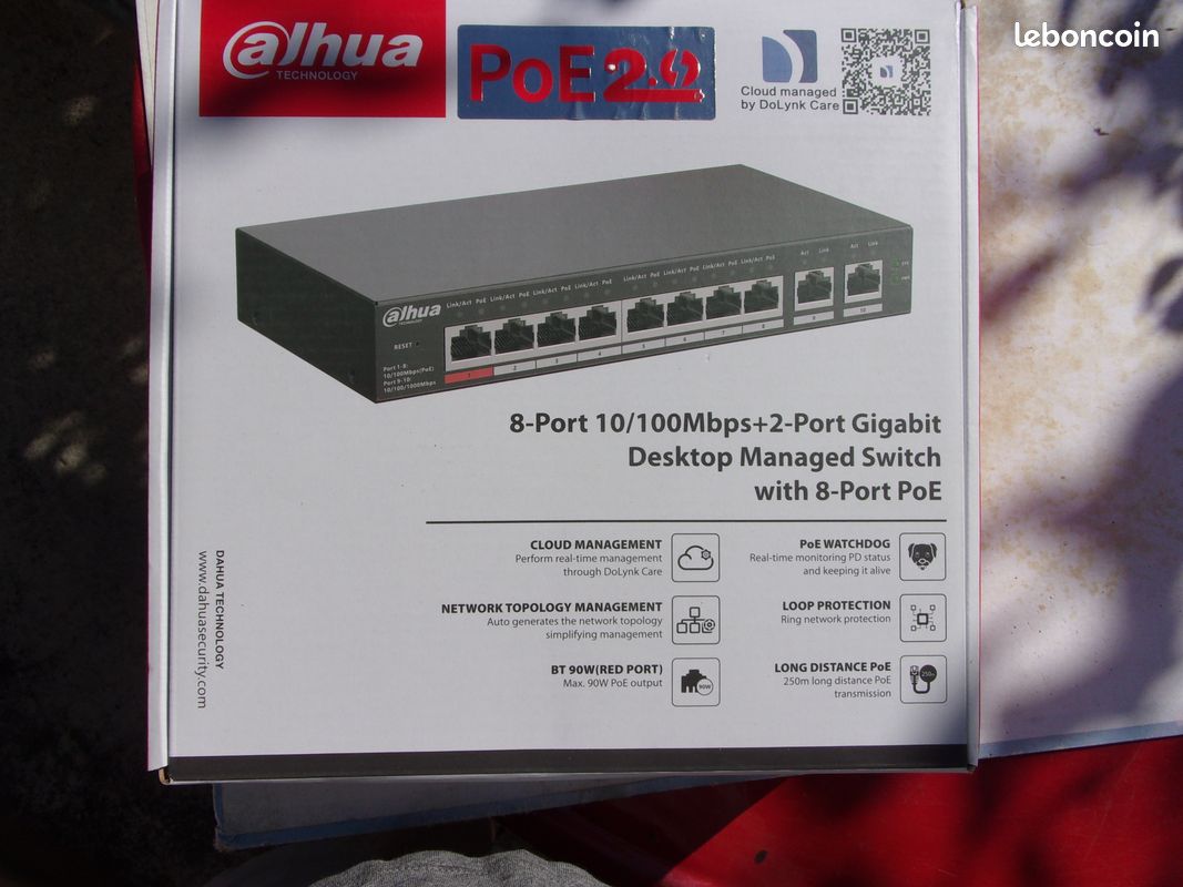 Dahua Switch 8 ports PoE2 Neuf (image 1)