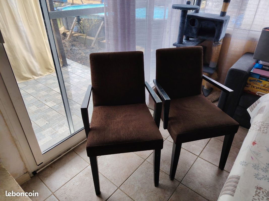 Chaises bois et tissu (image 1)