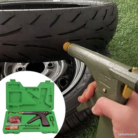 Kit Pistolet Réparation Pneu Tubeless - Voiture, Moto, Vélo - Neuf