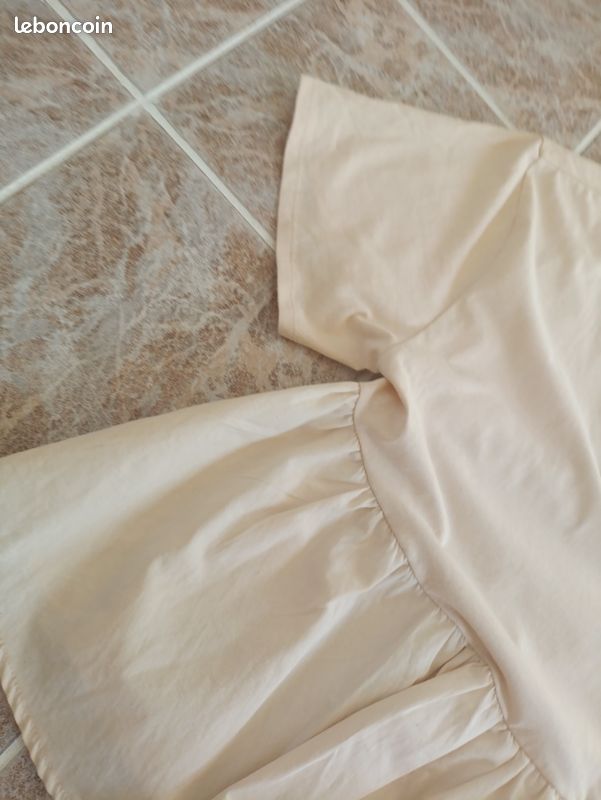 (D) Blouse beige rosé Zara Taille XL 42 ample (image 4)