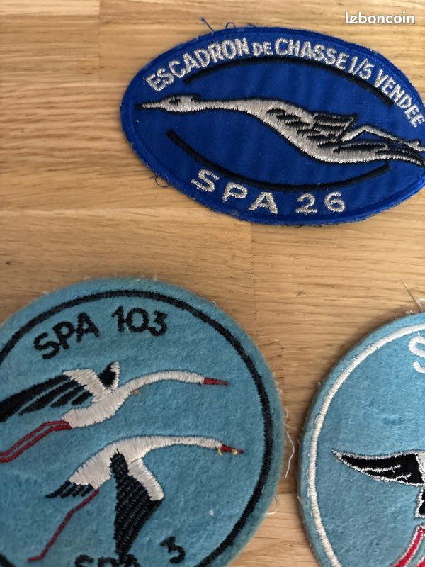 Patch Armée De L'Air Française 1ère Escadrille SPA 83 Chasse 1/16 Artois - Ancien Feutrine, Occasion Abîmé